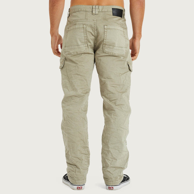 Model wears Michigan Side Pocket Cargo Sage Green Pants in Green - Image 5