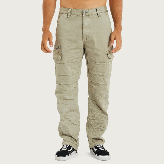 Model wears Michigan Side Pocket Cargo Sage Green Pants in Green - Image 4