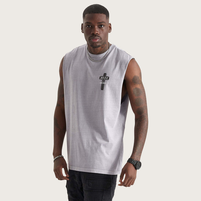 Mortals Relaxed Fit Muscle Tee Pigment Silver