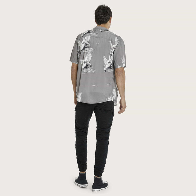Pais Tropical Relaxed Short Sleeve Shirt Charcoal