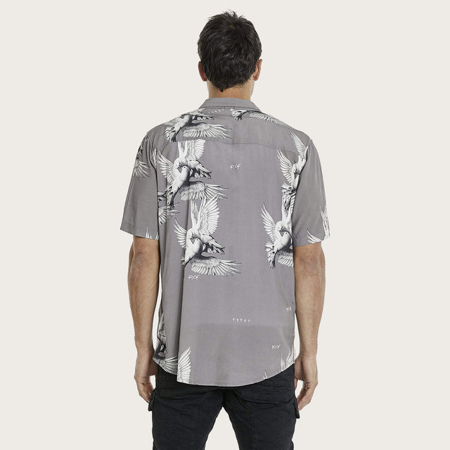 Pais Tropical Relaxed Short Sleeve Shirt Charcoal