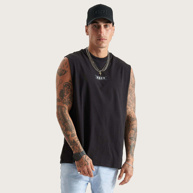 Rustic Relaxed Fit Muscle Jet Black
