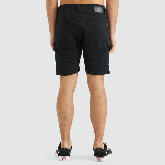 Salem Cargo Short Overdyed Black