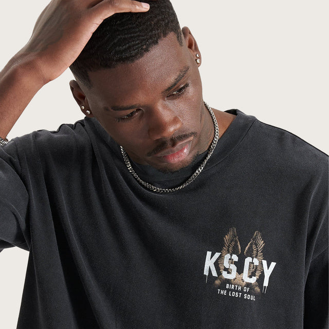Saxon Box Fit T-Shirt Mineral Black