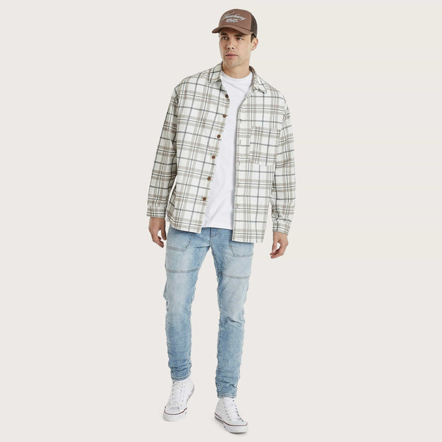 Seville Overshirt Taupe Check