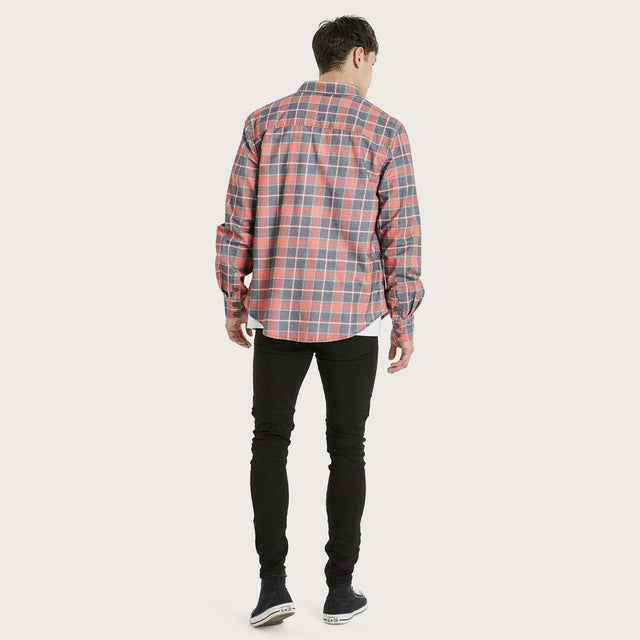 Trusted Casual Long Sleeve Shirt Black/Red Check