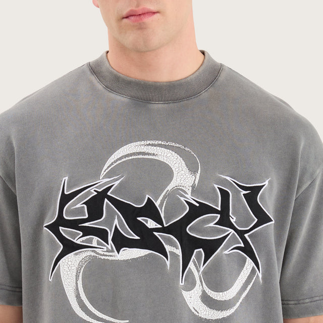 Tumble Loopback Street Tee Acid Charcoal