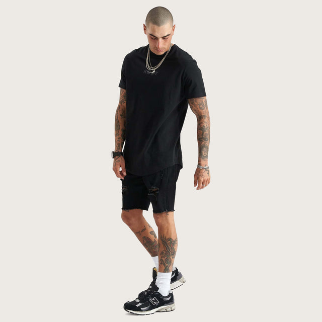 Tustin Dual Curved Tee Jet Black