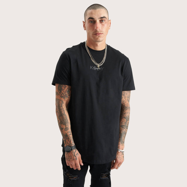 Tustin Dual Curved Tee Jet Black