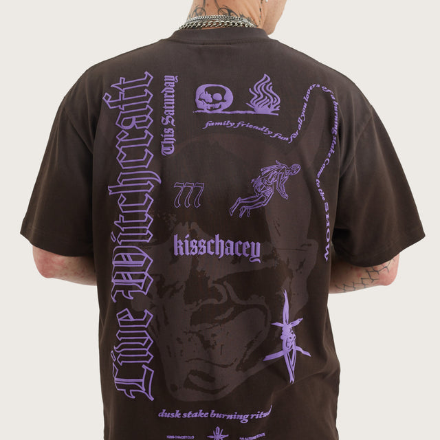 Witchcraft Sunbleached Heavy Street Tee Dark Charcoal