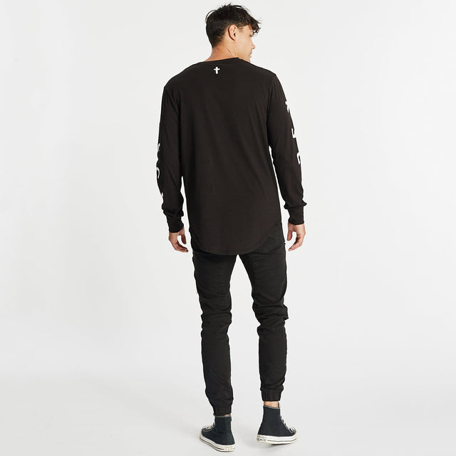 Inferno Dual Curved Long Sleeve T-Shirt Jet Black