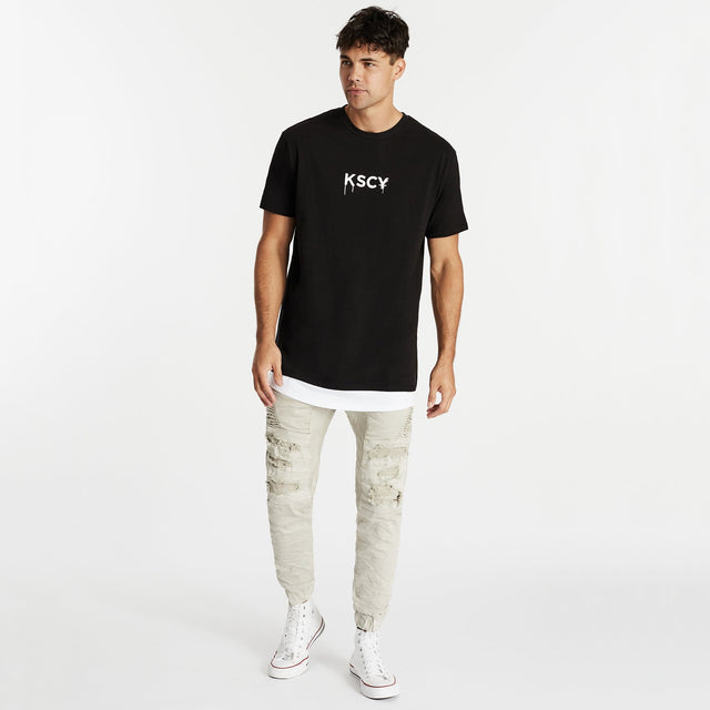Paranoid Relaxed Layered T-Shirt Jet Black