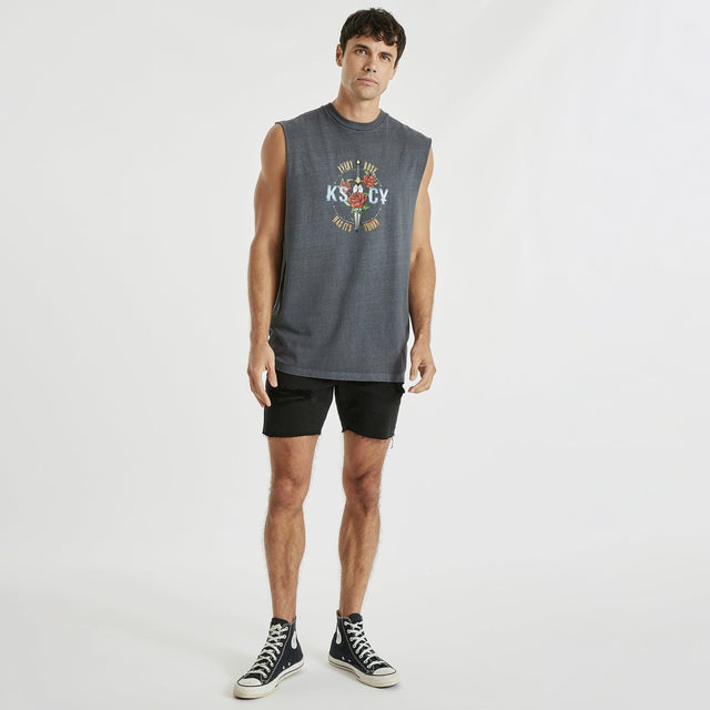 Thorn Relaxed Muscle Tee Pigment Asphalt