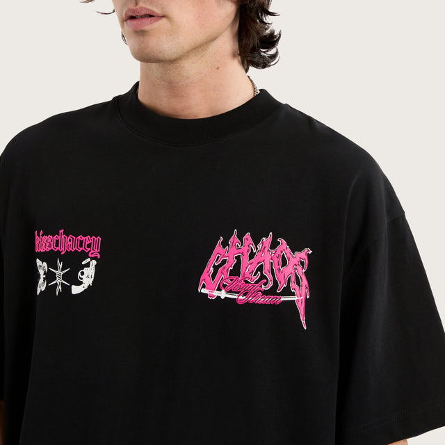 Model wears Katana Street Tee in Jet Black T-Shirts in Black - Image 4