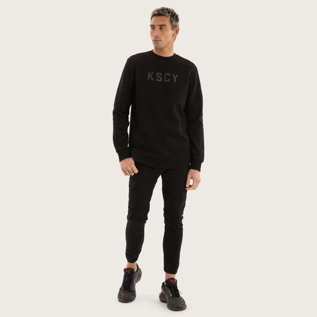 Flicker Dual Curved Sweater Jet Black