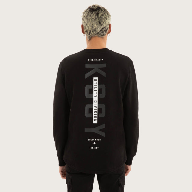 Flicker Dual Curved Sweater Jet Black