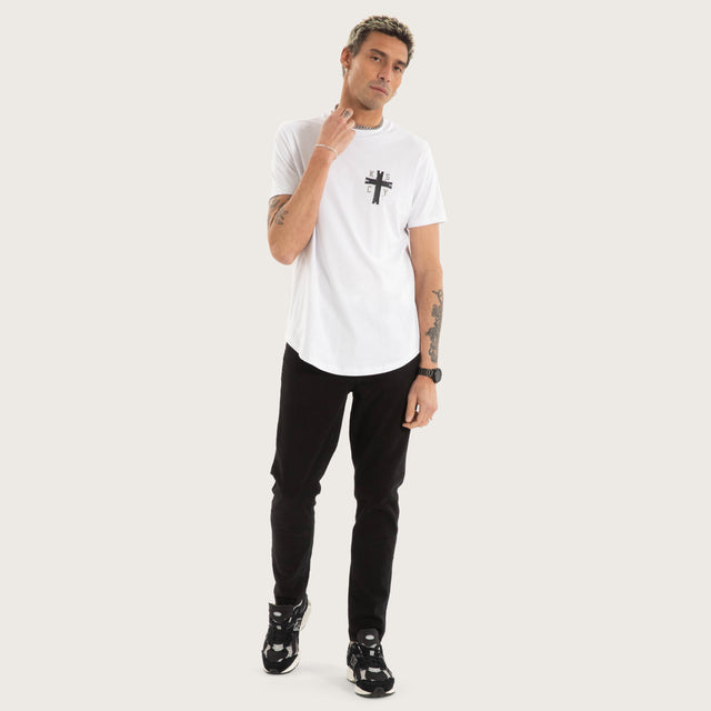Decay Dual Curved Tee White