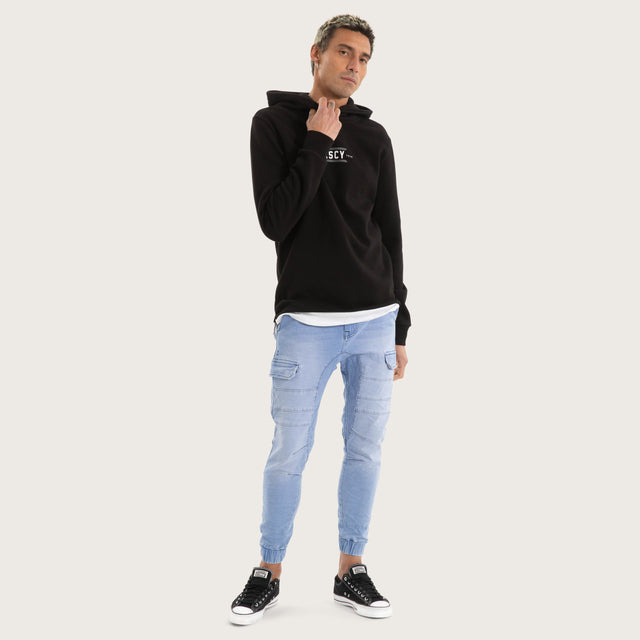 Beneath Layered Hoodie Jet Black