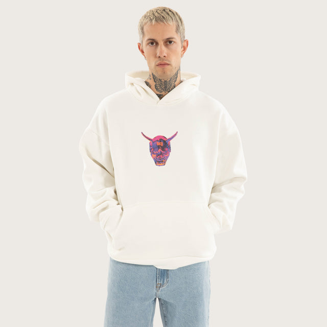 Mask Oversized Hoodie Natural White