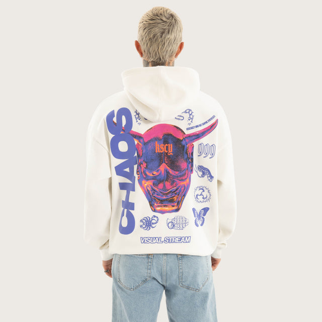 Mask Oversized Hoodie Natural White