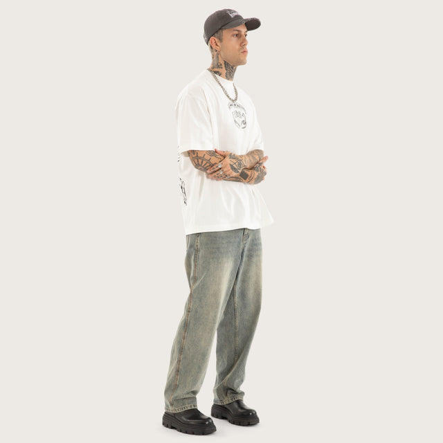 Sacrifice Street Tee Natural White