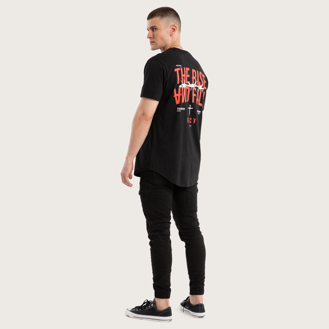 Diluted Dual Curved Tee Jet Black