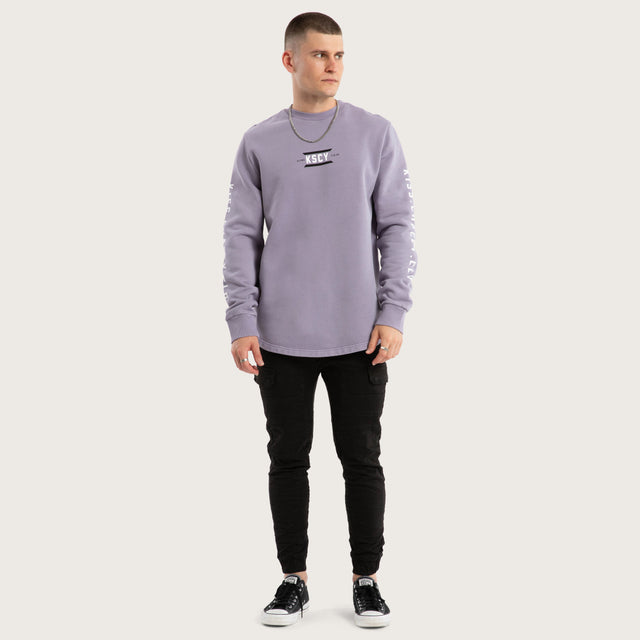 Trace Dual Curved Sweater Pigment Lavender Grey