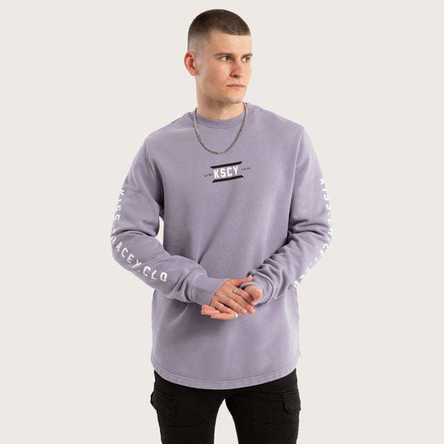 Trace Dual Curved Sweater Pigment Lavender Grey