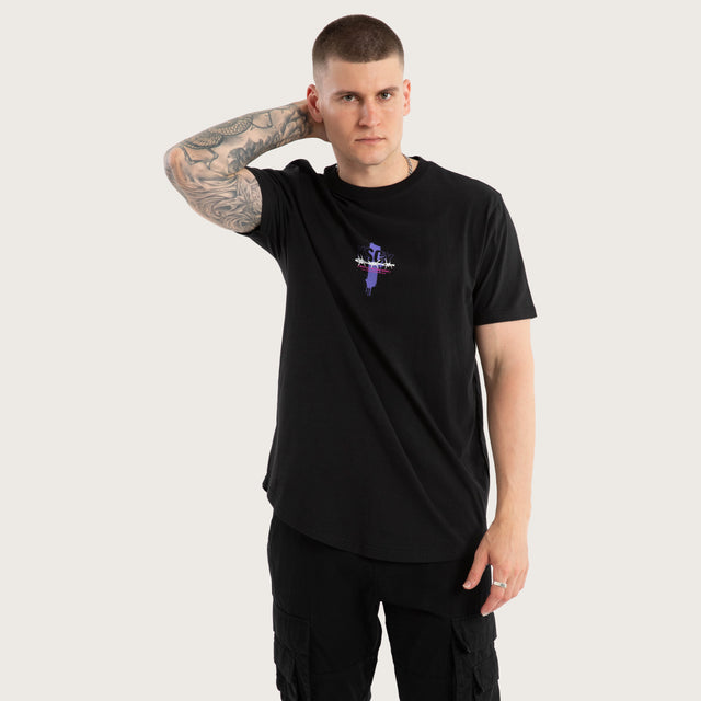 Zingify Dual Curved Tee Jet Black