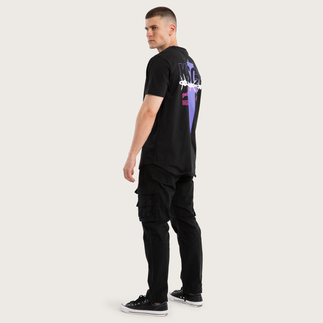 Zingify Dual Curved Tee Jet Black