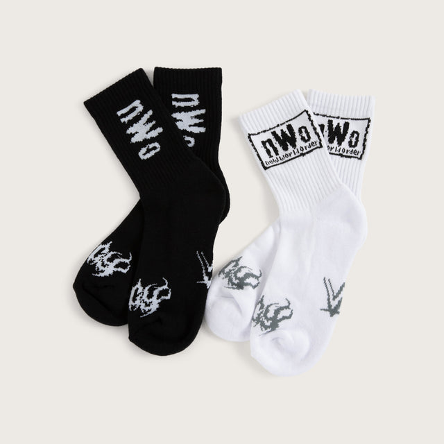 Model wears NWO 4 Life Crew 2 Pack Socks Jet Black/White Socks White – image 2