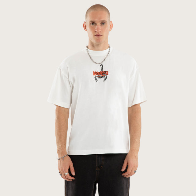 Model wears Propaganda Street Tee Natural White T-Shirts White – image 3