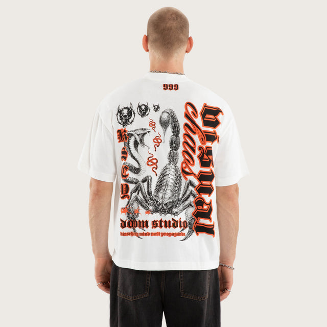 Model wears Propaganda Street Tee Natural White T-Shirts White – image 4