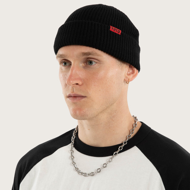 Record Beanie Jet Black