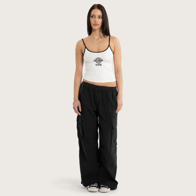 Model wears Unlock Crop Cami Natural White Cami White – image 4