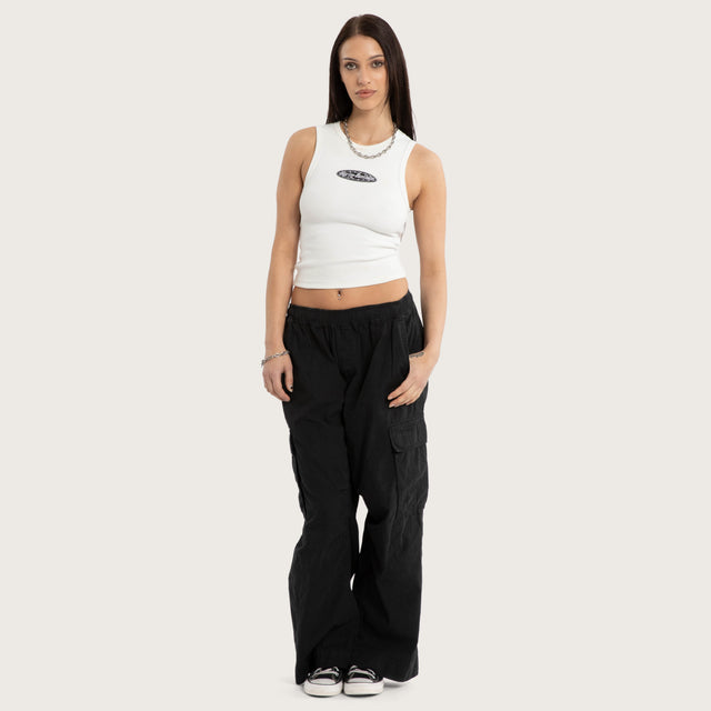 Model wears Mirror Rib Tank Natural White Tanks White – image 5