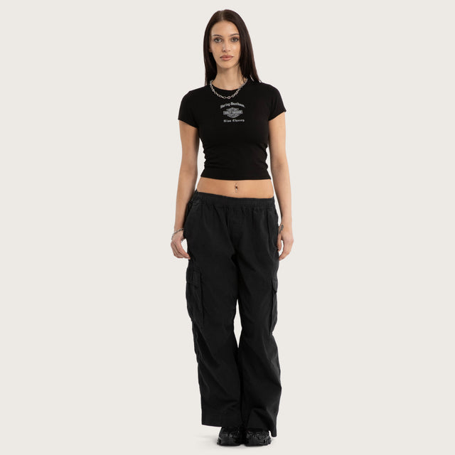Model wears Brake Baby Tee Jet Black T-Shirts Black – image 5