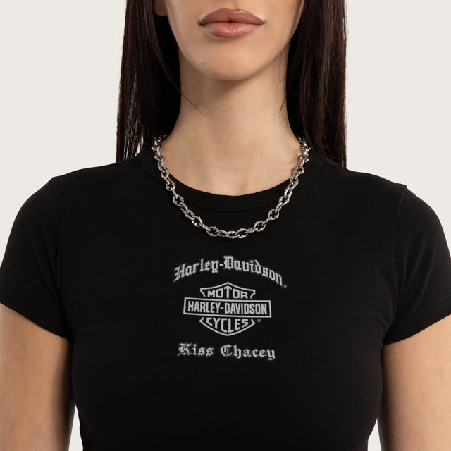 Model wears Brake Baby Tee Jet Black T-Shirts Black – image 3