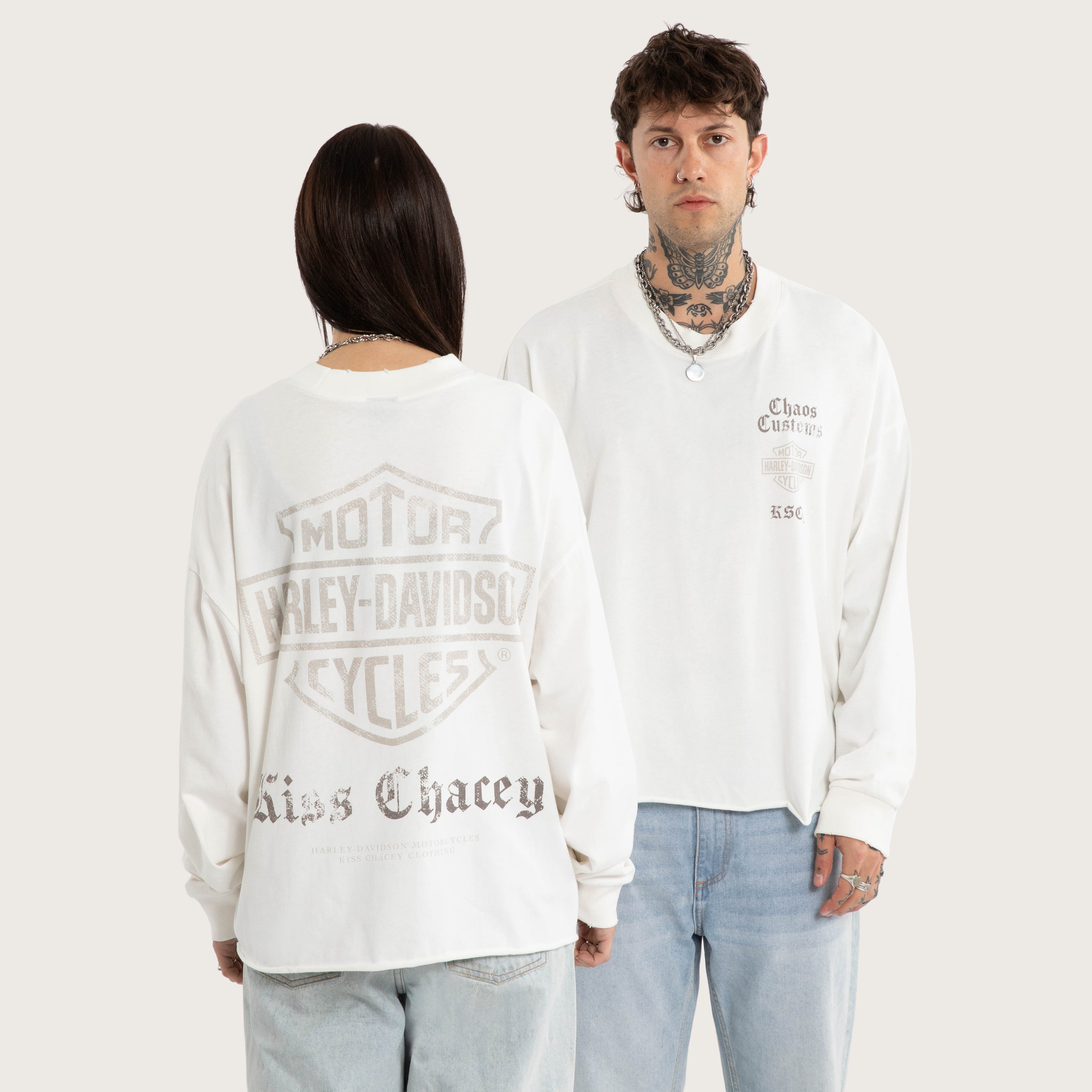 Harley-Davidson Gear Box Fit Sweater Natural White | KSCY