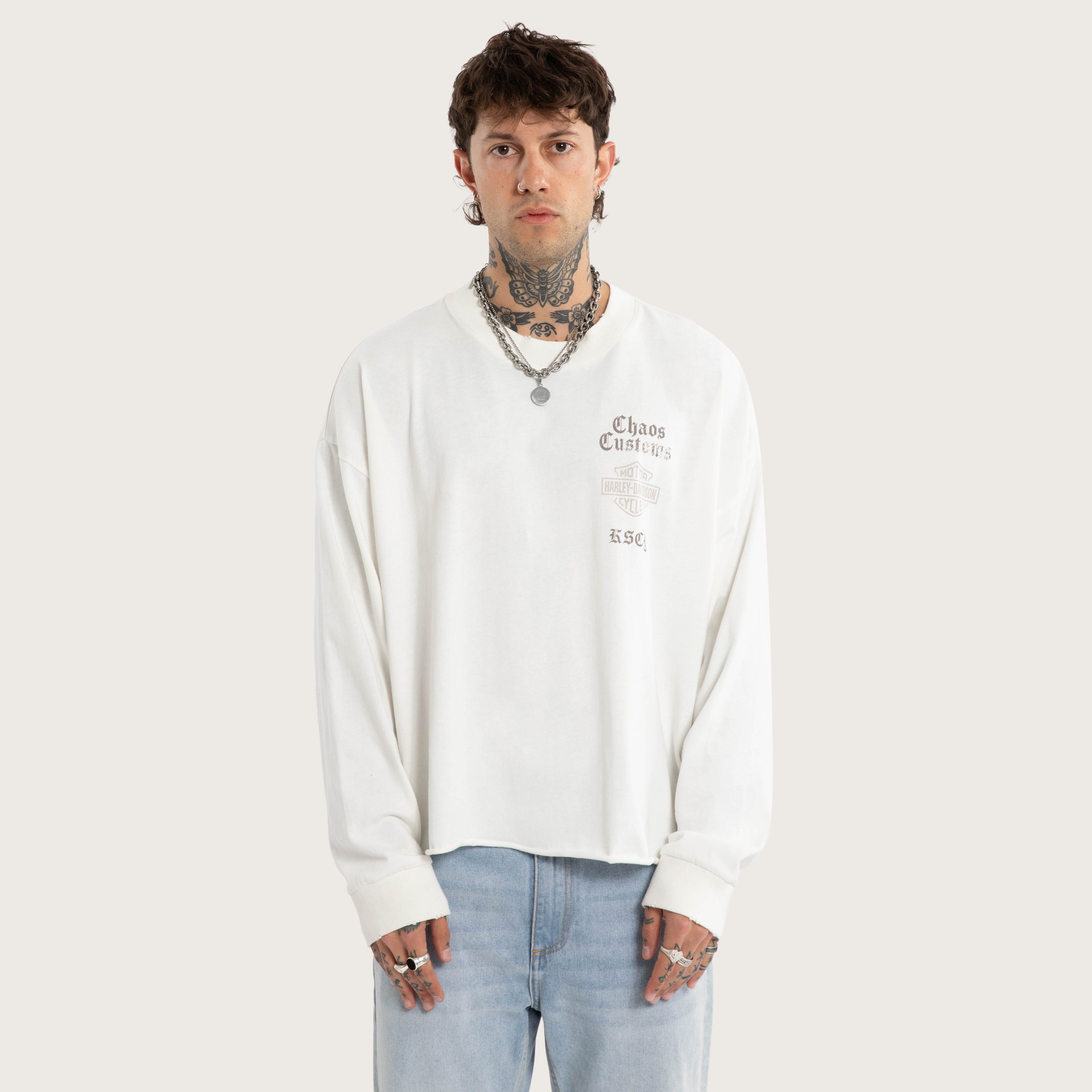 Harley-Davidson Gear Box Fit Sweater Natural White | KSCY