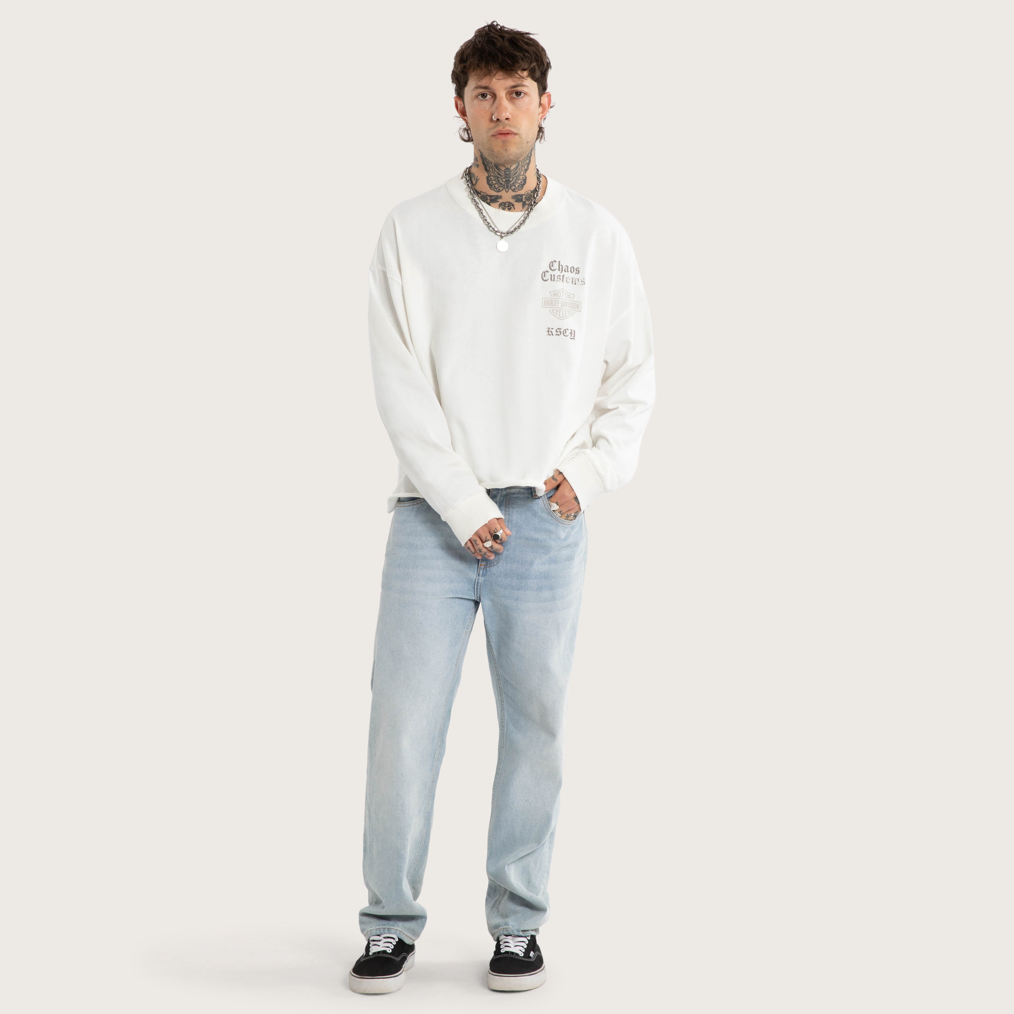 Harley-Davidson Gear Box Fit Sweater Natural White | KSCY