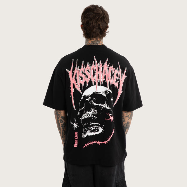 Model wears Mortality Street Tee Jet Black T-Shirts Black – image 2