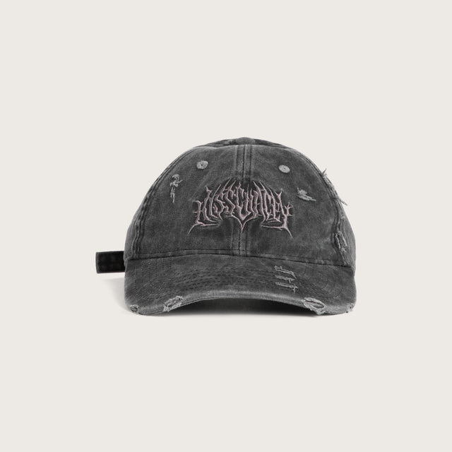 Model wears Veiled Dad Cap Jet Black Caps Black – image 1