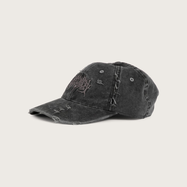 Model wears Veiled Dad Cap Jet Black Caps Black – image 3