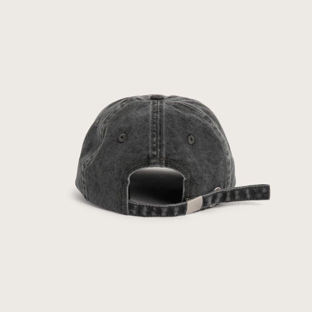 Model wears Knock Dad Cap Washed Black Caps Black – image 4
