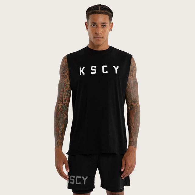 Vigor Split Hem Muscle Jet Black