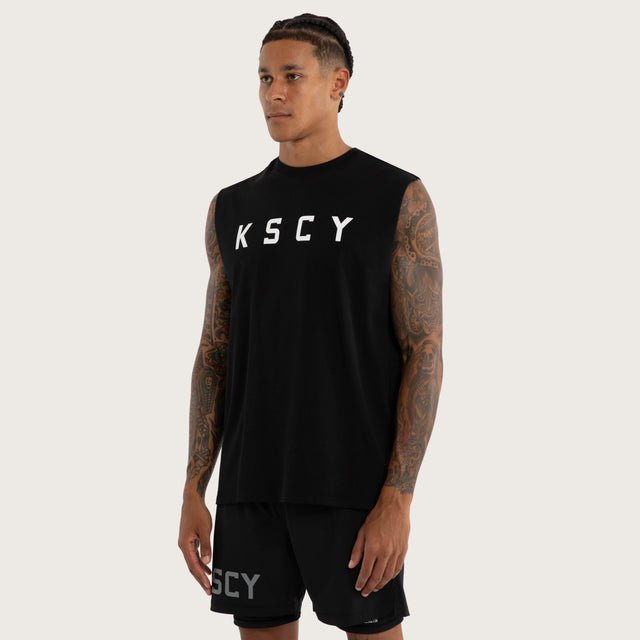 Vigor Split Hem Muscle Jet Black