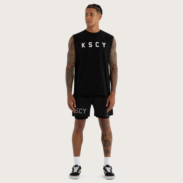 Vigor Split Hem Muscle Jet Black