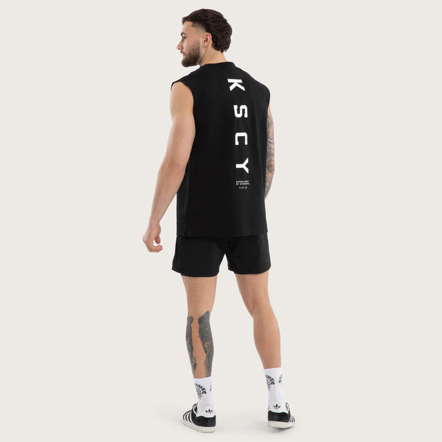 Vigor Split Hem Muscle Jet Black