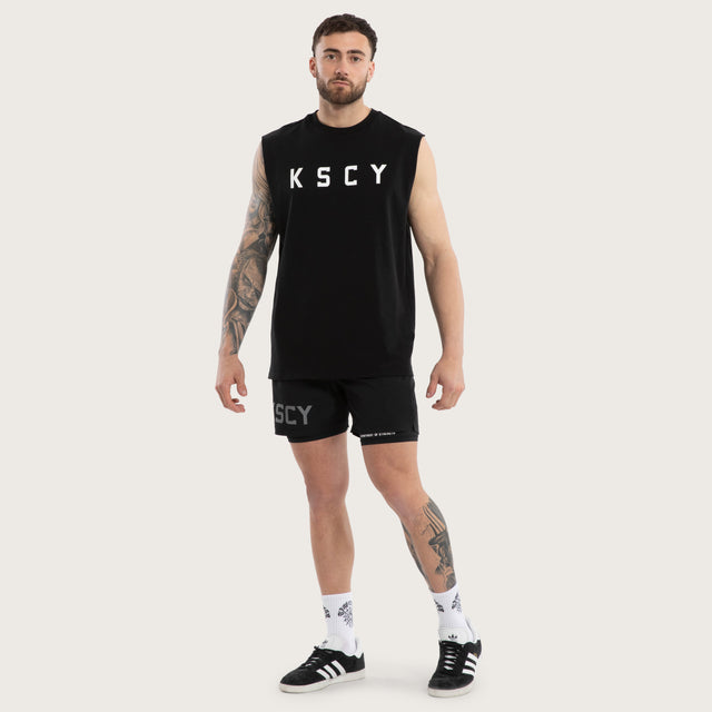 Vigor Split Hem Muscle Jet Black